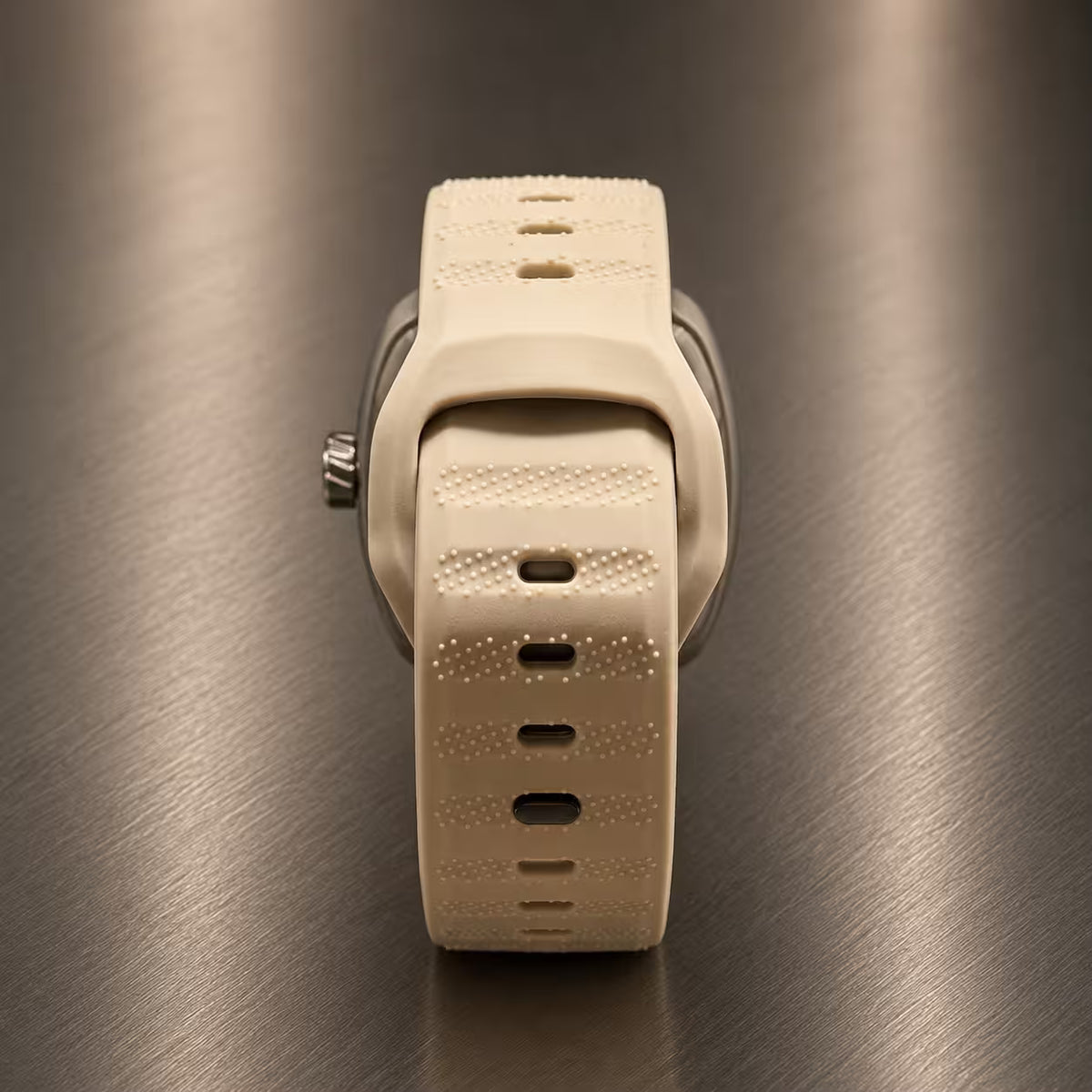 Equinox Men's Square Skeleton Watch, Carbon and Off White