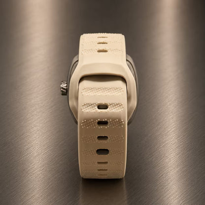 Equinox Men's Square Skeleton Watch, Carbon and Off White